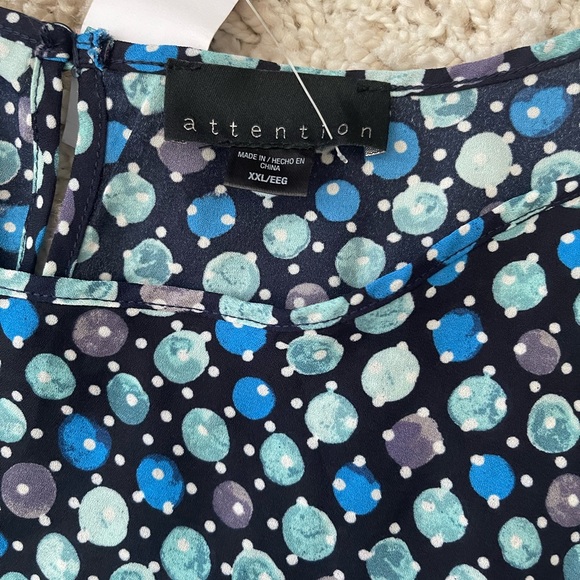 Attention Womens Polka Dot Short Sleeve Blouse - Picture 4 of 6